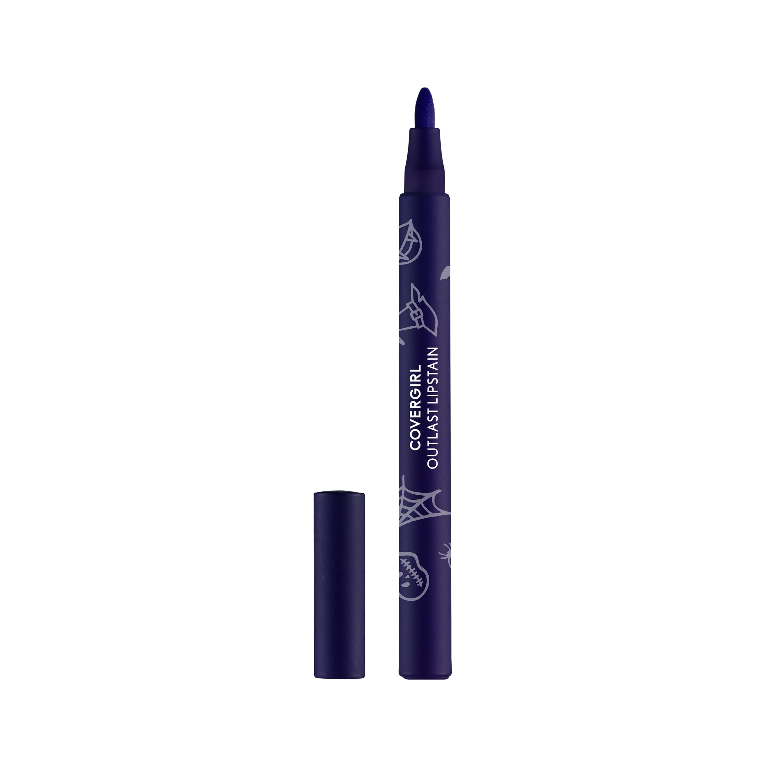 CoverGirl Outlast Spider's Web Lipstain packaging swatch shows transfer-proof color