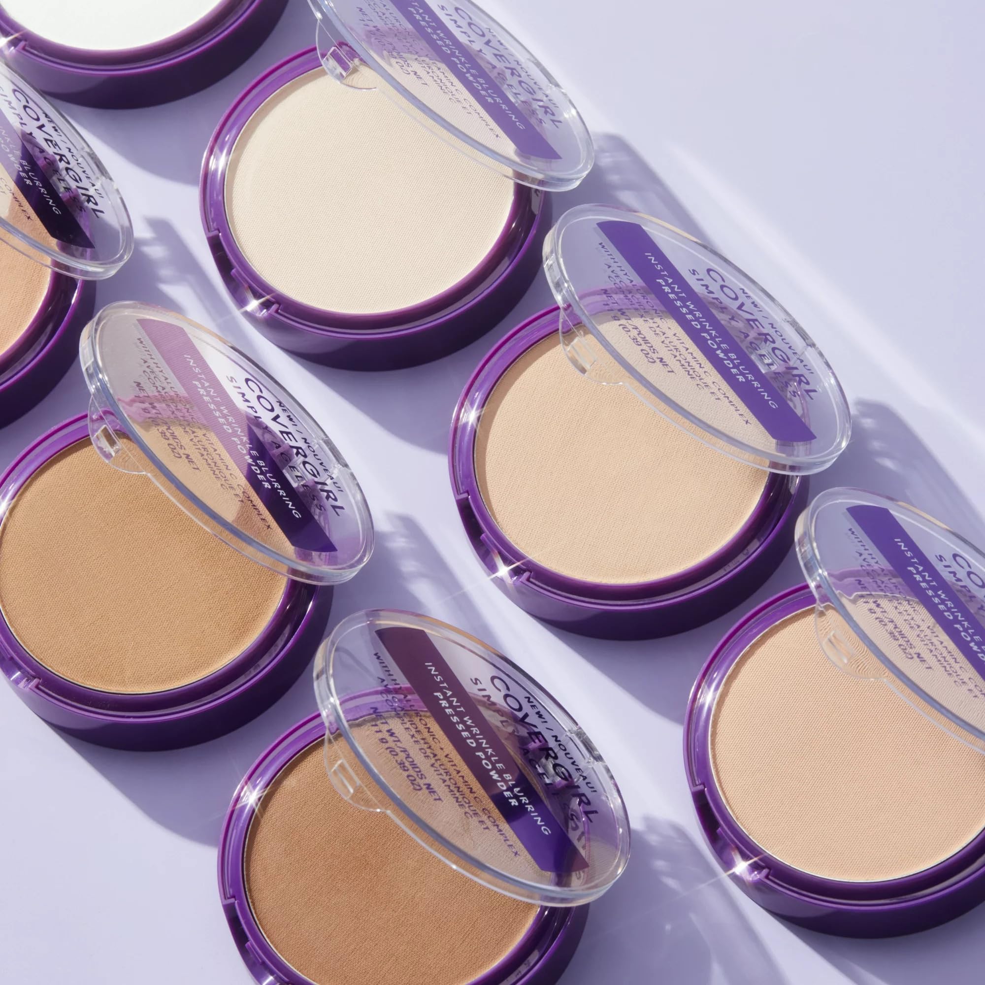 CoverGirl Simply Ageless powder setting foundation for lasting matte finish.