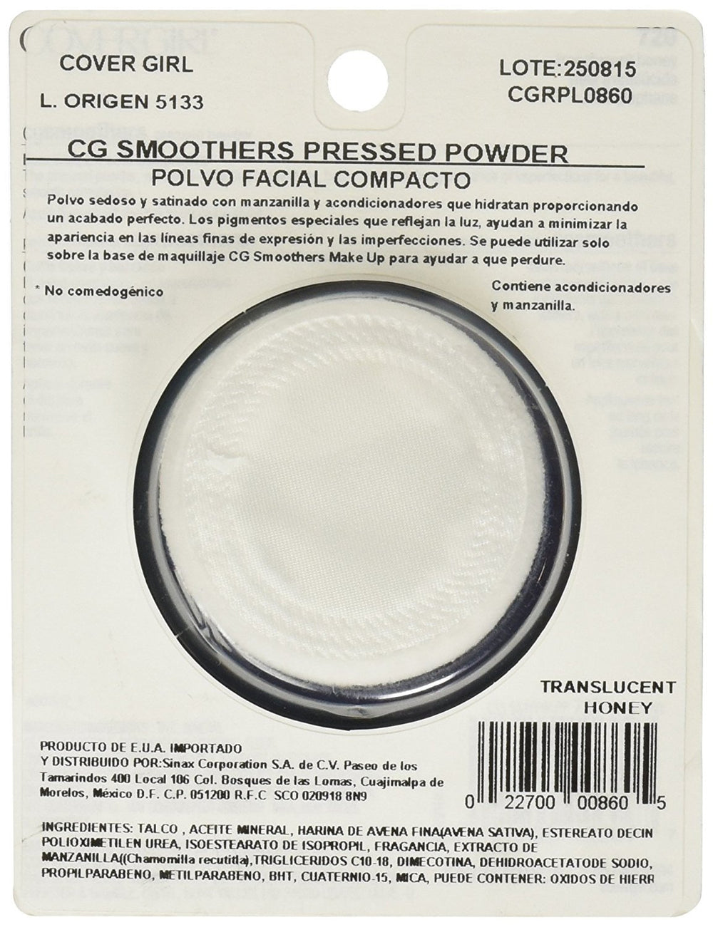 CoverGirl translucent honey close-up texture for setting makeup with lightweight feel.