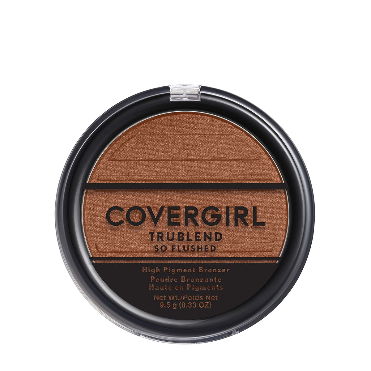 CoverGirl So Flushed Ebony bronzer compact closeup shows creamy texture for smooth, buildable color
