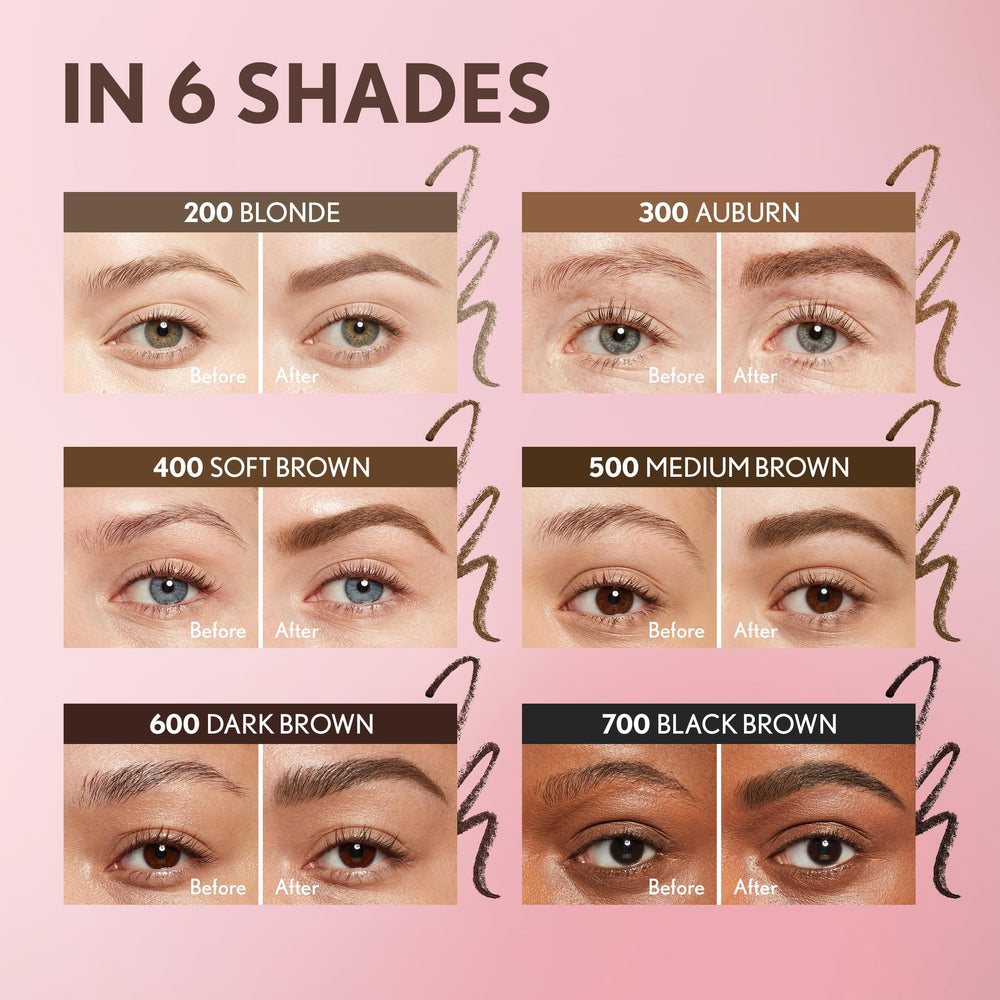 Covergirl brow pencil spoolie brush blends color for natural finish.