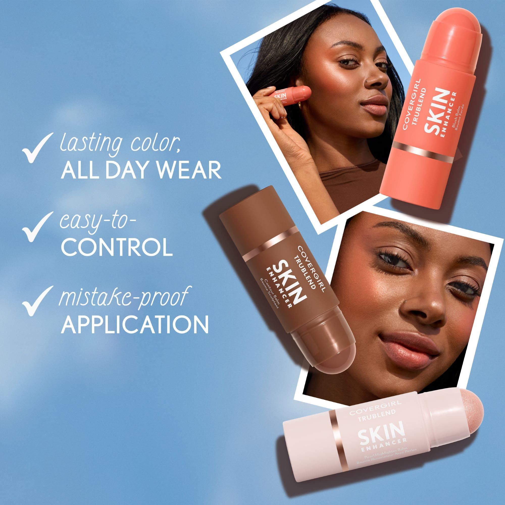 CoverGirl Trublend Balm Stick Radiant Peach close-up reveals smooth non-greasy finish.