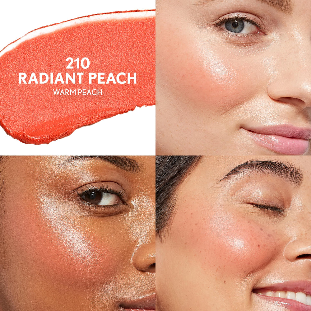 CoverGirl Trublend Balm Stick Radiant Peach applied to cheek for a healthy flush.