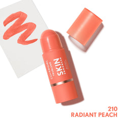 CoverGirl Trublend Balm Stick Radiant Peach swatch shows buildable color for mistake-proof application.