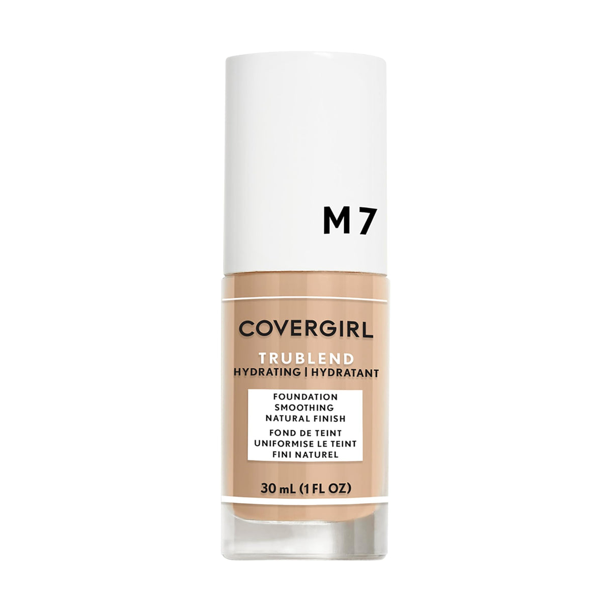 COVERGIRL truBLEND foundation bottle in Soft Honey with natural finish for seamless skin match