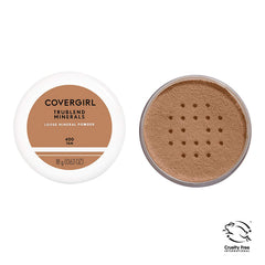 CoverGirl TruBlend loose mineral powder Tan sponge-application demonstrates precise blending and setting.
