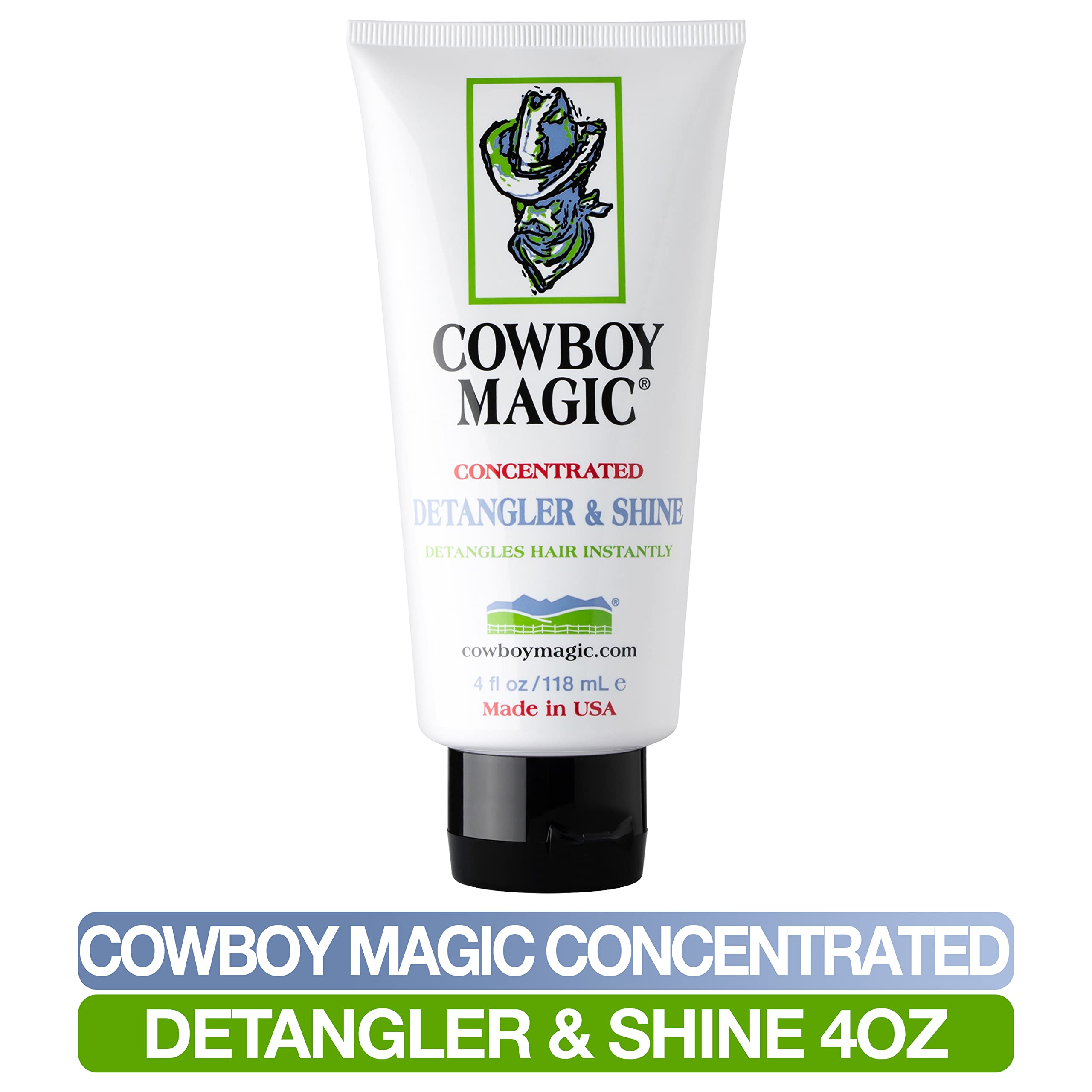 Cowboy Magic Detangler & Shine knot-release aids smoother mane.