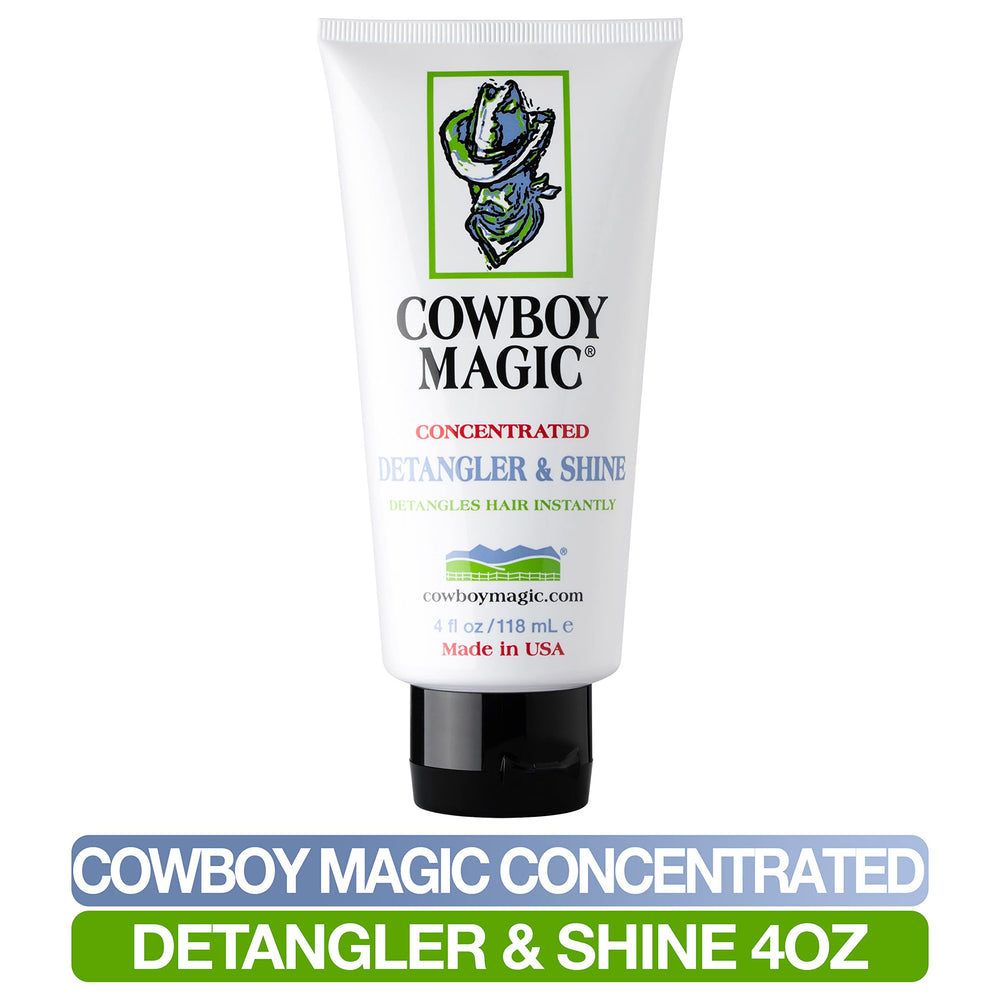 Cowboy Magic Detangler & Shine knot-release aids smoother mane.