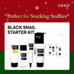 coxir Black Snail Collagen Starter Kit toner: balanced prep for smoother makeup application.