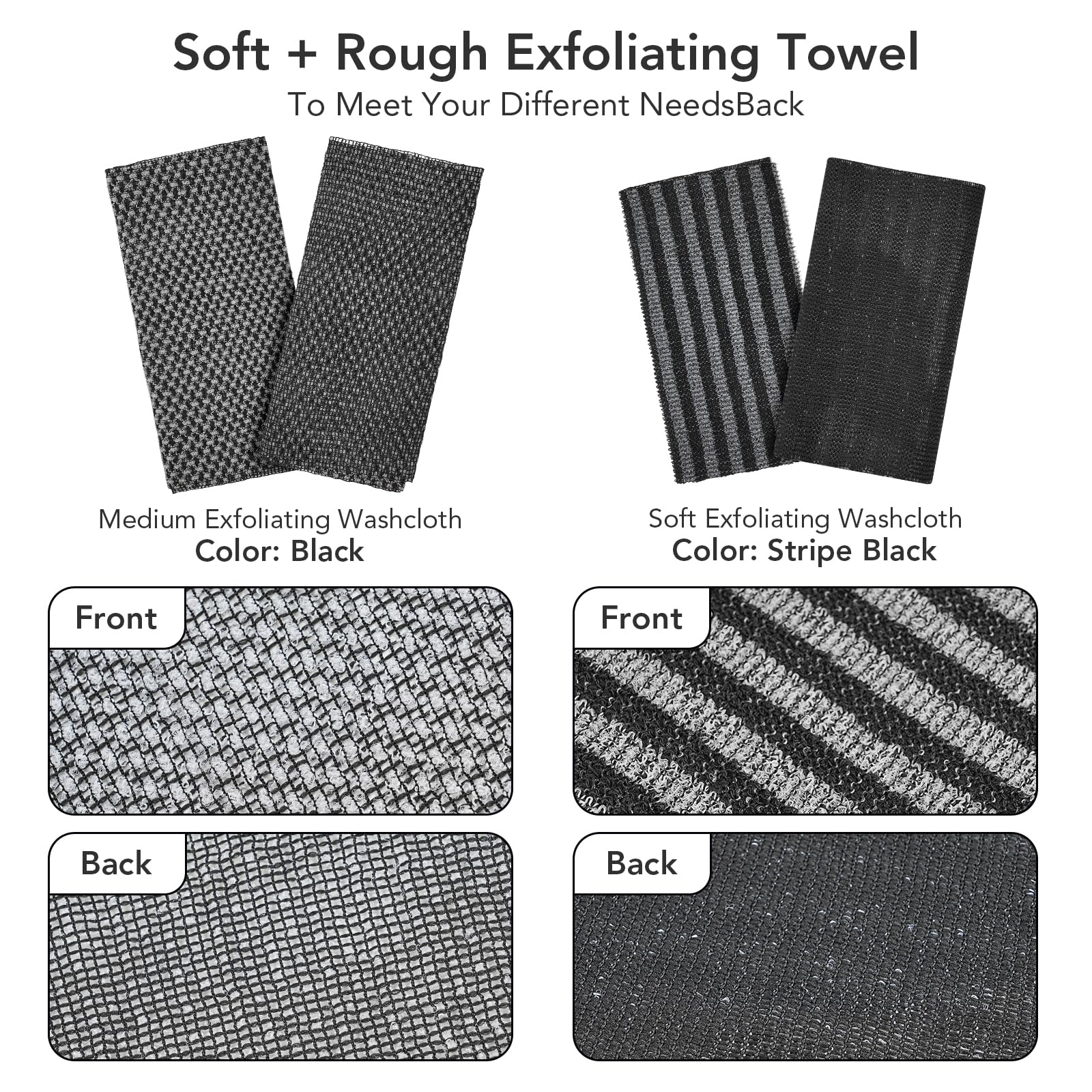 Coxotom Exfoliating Washcloth quick-drying material suggests convenient post-shower routine