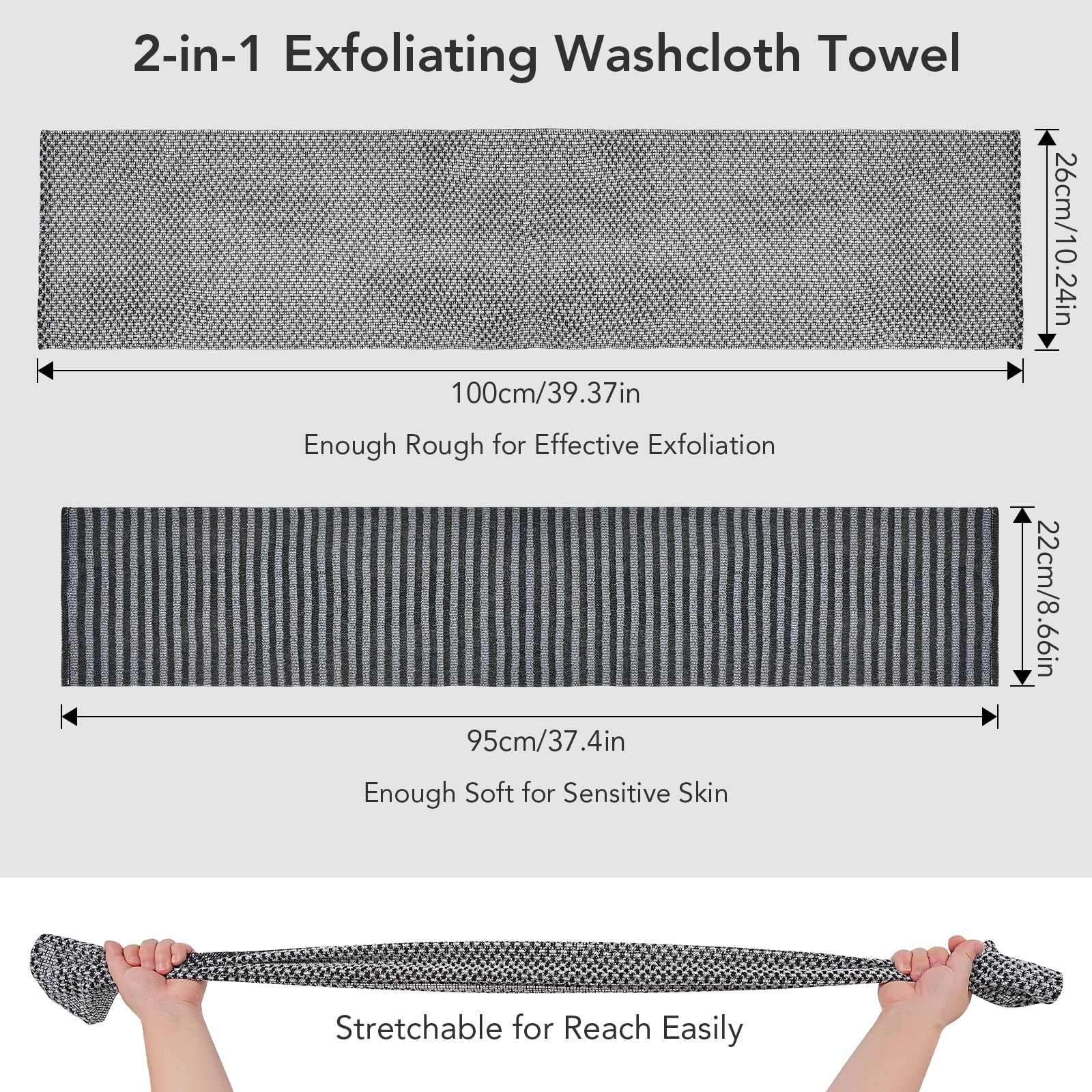 Coxotom Exfoliating Washcloth soft texture closeup emphasizes gentle scrub for sensitive skin