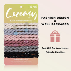 Cozeasy bracelet hair ties with colorful beads double as chic wrist accessories.