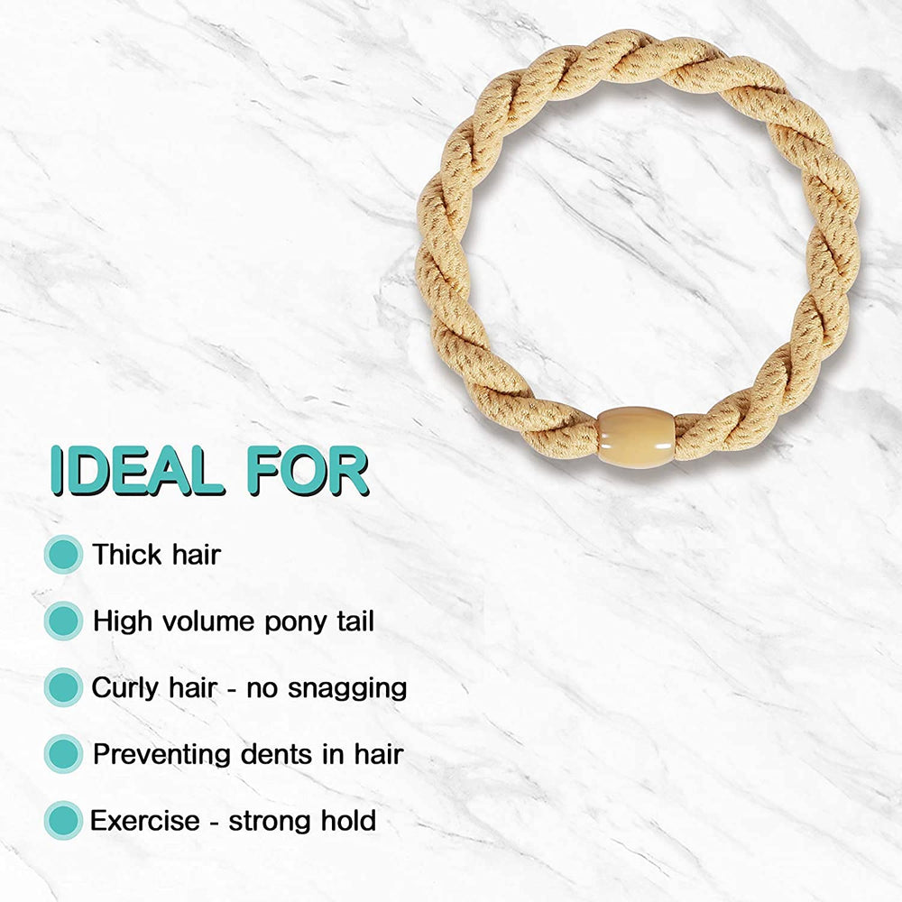 Cozeasy durable-elastic seamless-hair-ties retain shape through activity.
