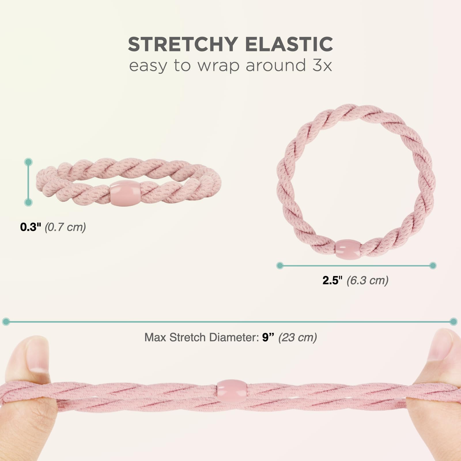 Cozeasy secure-hold ponytail hair ties keep thick styles in place.