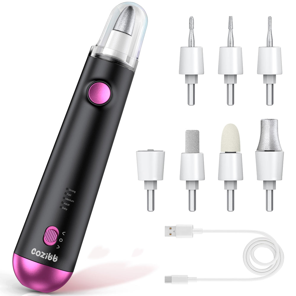CoziBB electric nail drill with LED light enables precise at-home nail care.