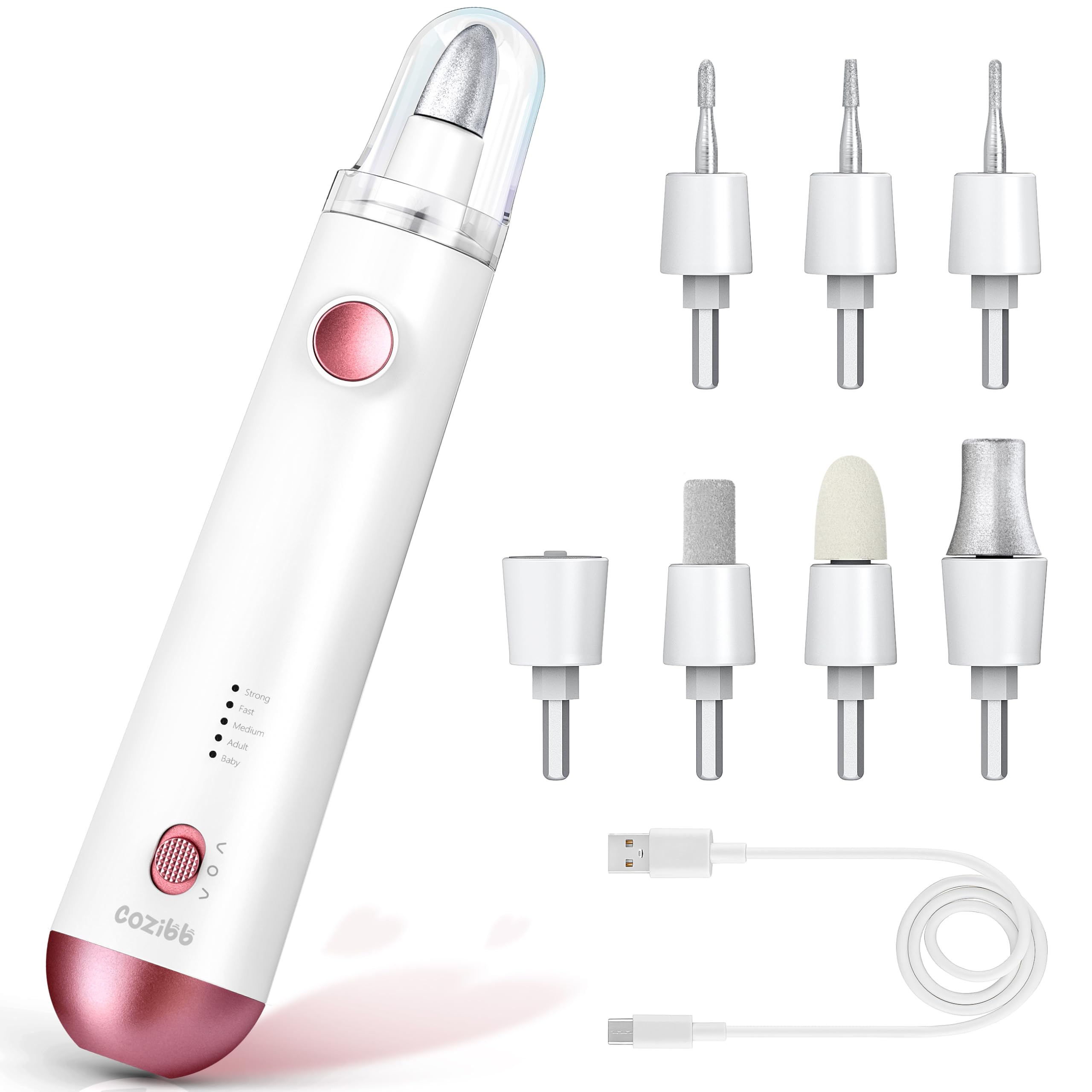 CoziBB electric nail drill with LED light for precise at-home manicures.