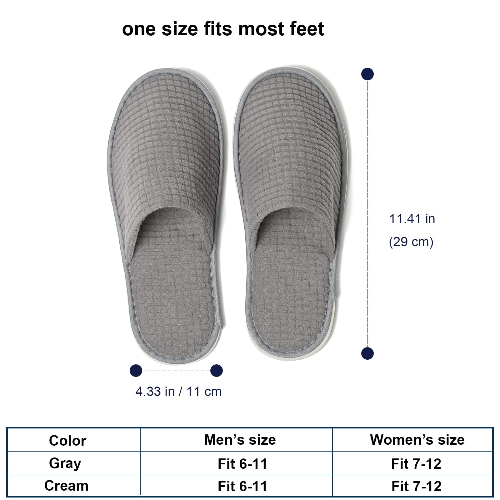 COZYAREA SPA slippers in cream and grey demonstrate hotel-style color options.