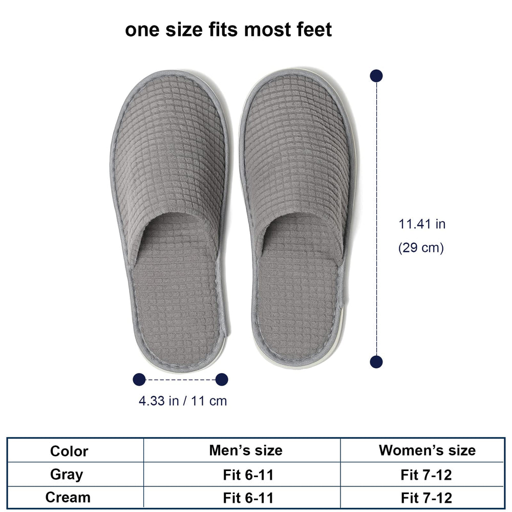 COZYAREA SPA slippers in cream and grey demonstrate hotel-style color options.