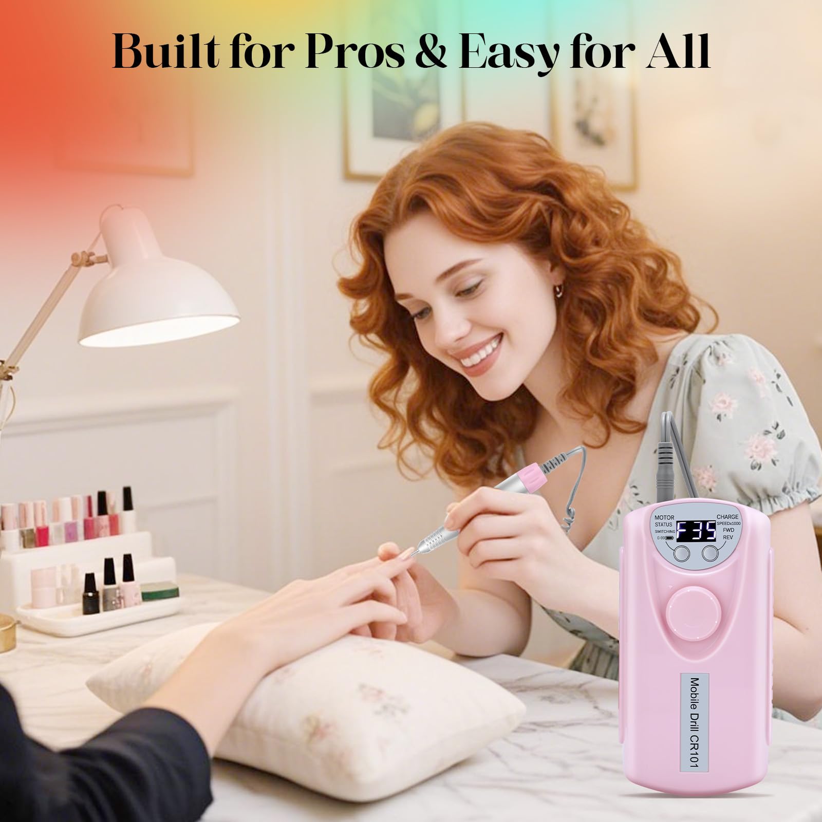 COYZU nail drill lightweight handle supports comfortable one-handed use for precise cuticle work.
