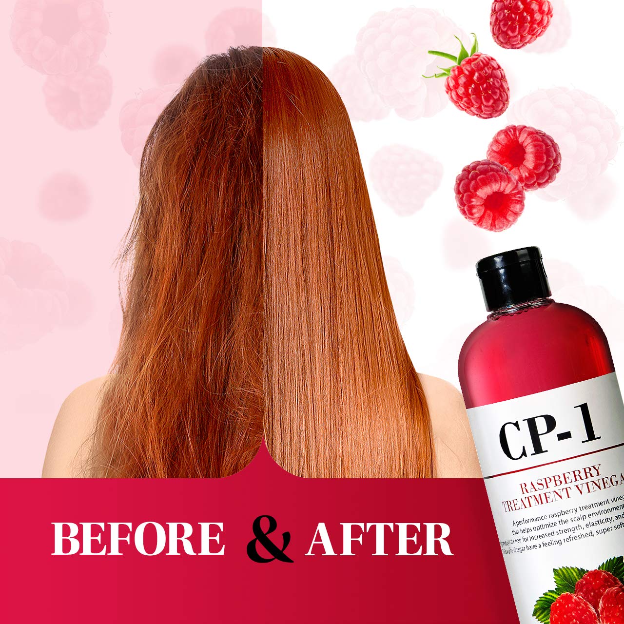 CP-1 Hair vinegar rinse pour-cap demonstrates easy application