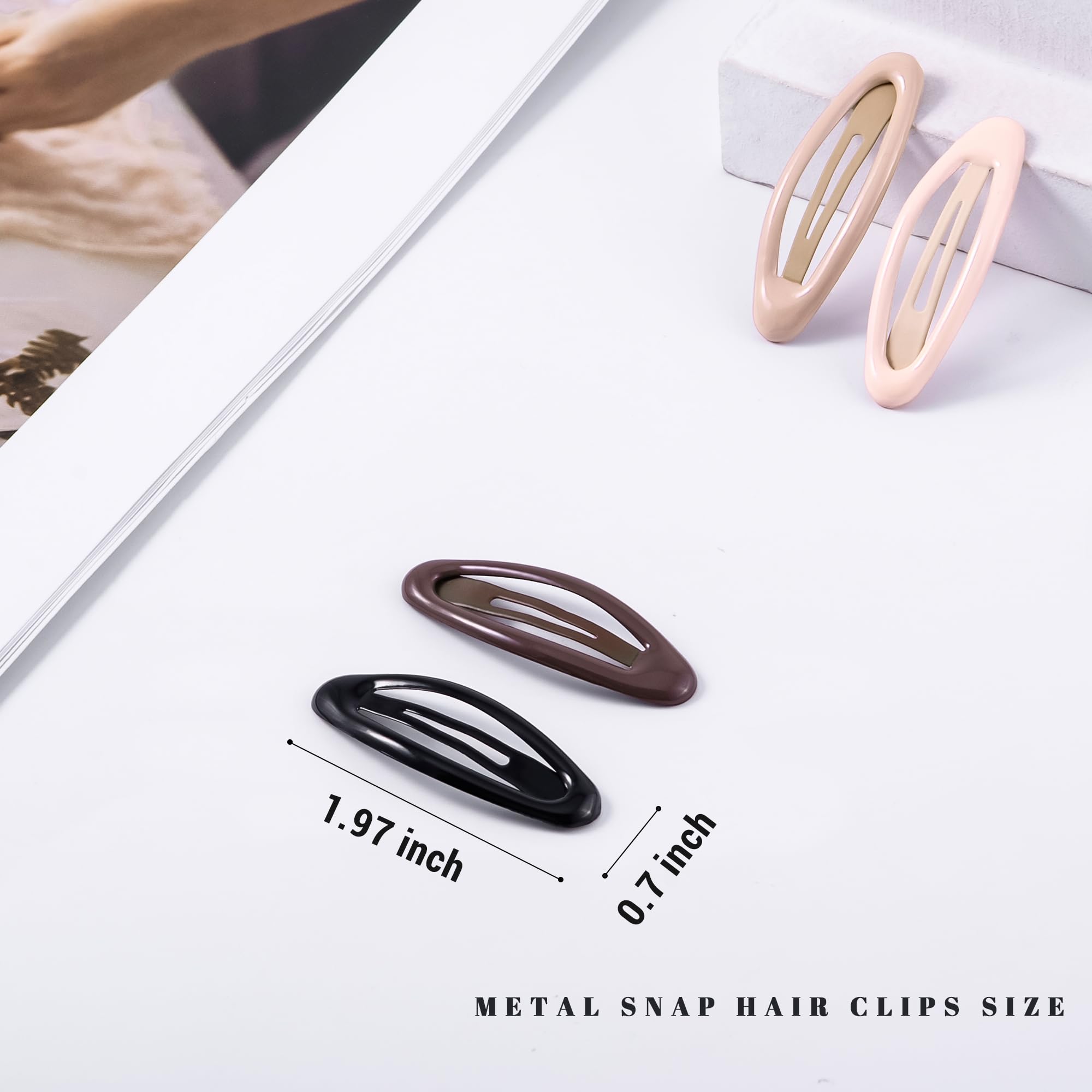 Cptots oval snap clip in brown provides secure grip for thin hair.