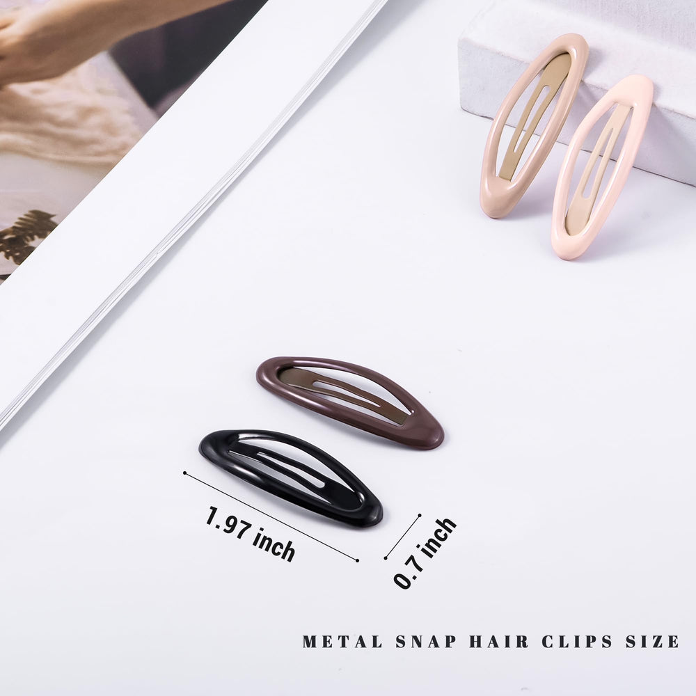 Cptots oval snap clip in brown provides secure grip for thin hair.