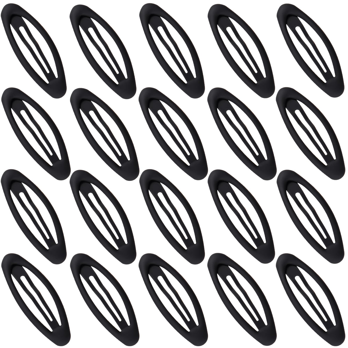 Cptots oval snap clip matte black pack close-up showing secure no-slip grip