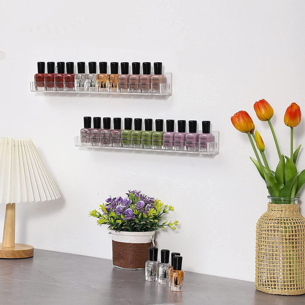 Cq acrylic nail shelves clear acrylic material showcases colors clearly for quick selection