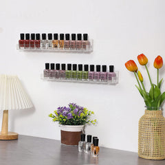 Cq acrylic nail shelves clear acrylic material showcases colors clearly for quick selection