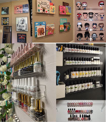 Cq acrylic nail shelves removable stop inserts prevent bottles sliding safely