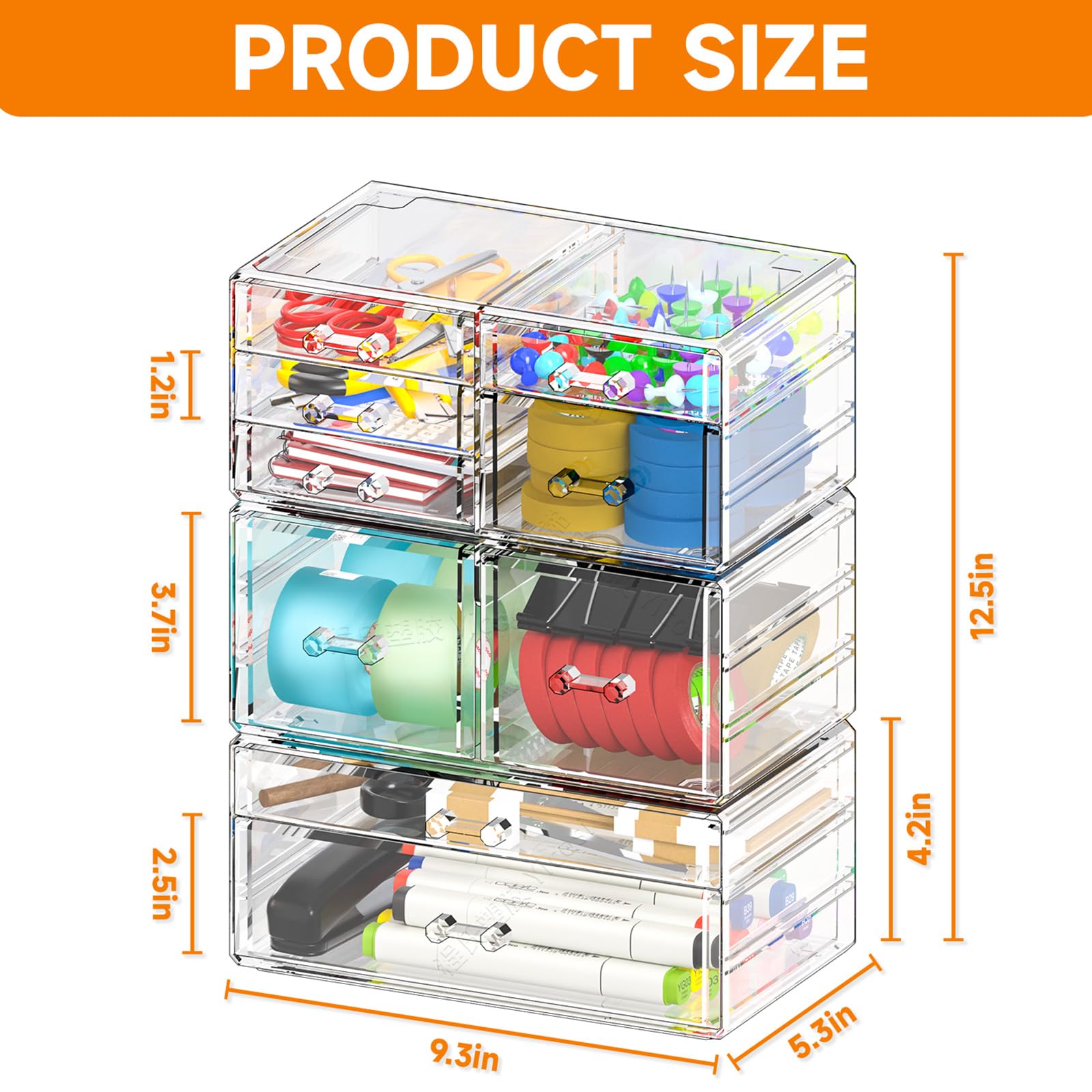 Cq acrylic transparent material keeps contents visible and easy to locate.