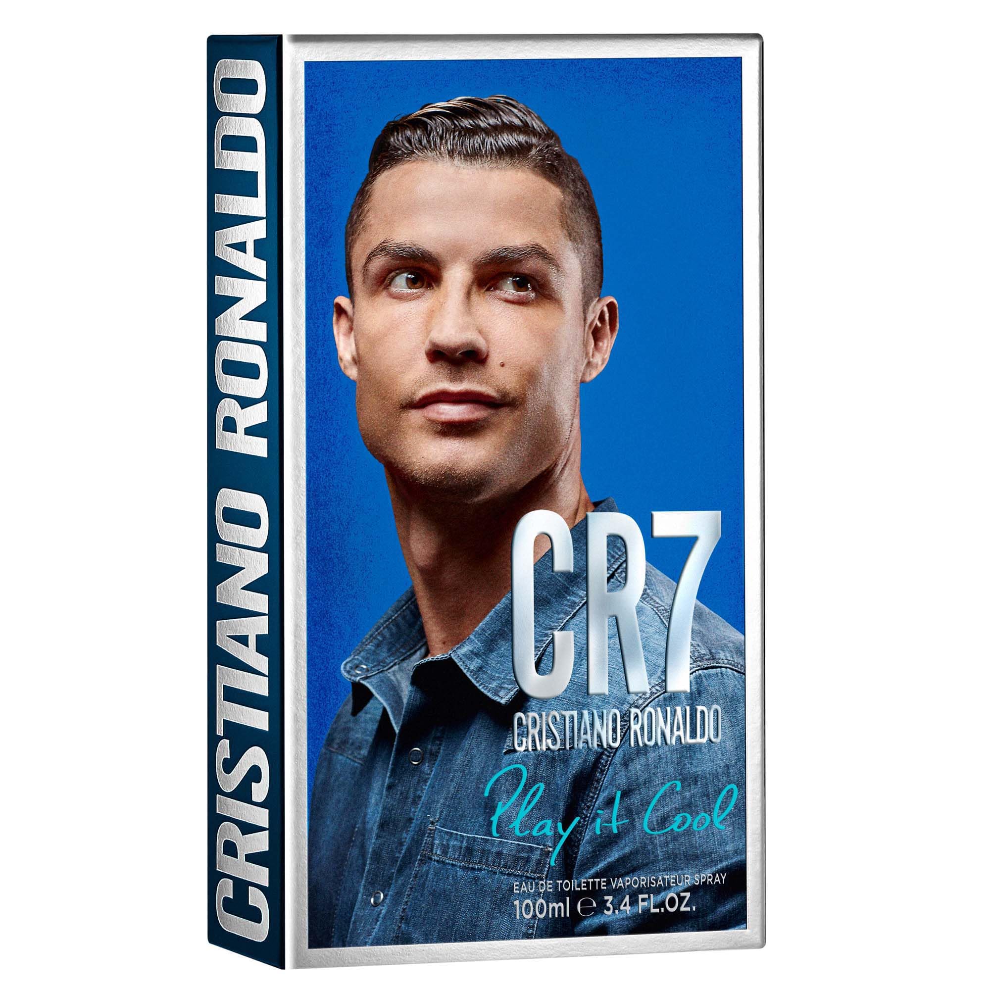 CR7 Play It Cool signature-number bottle emphasizes premium identity.