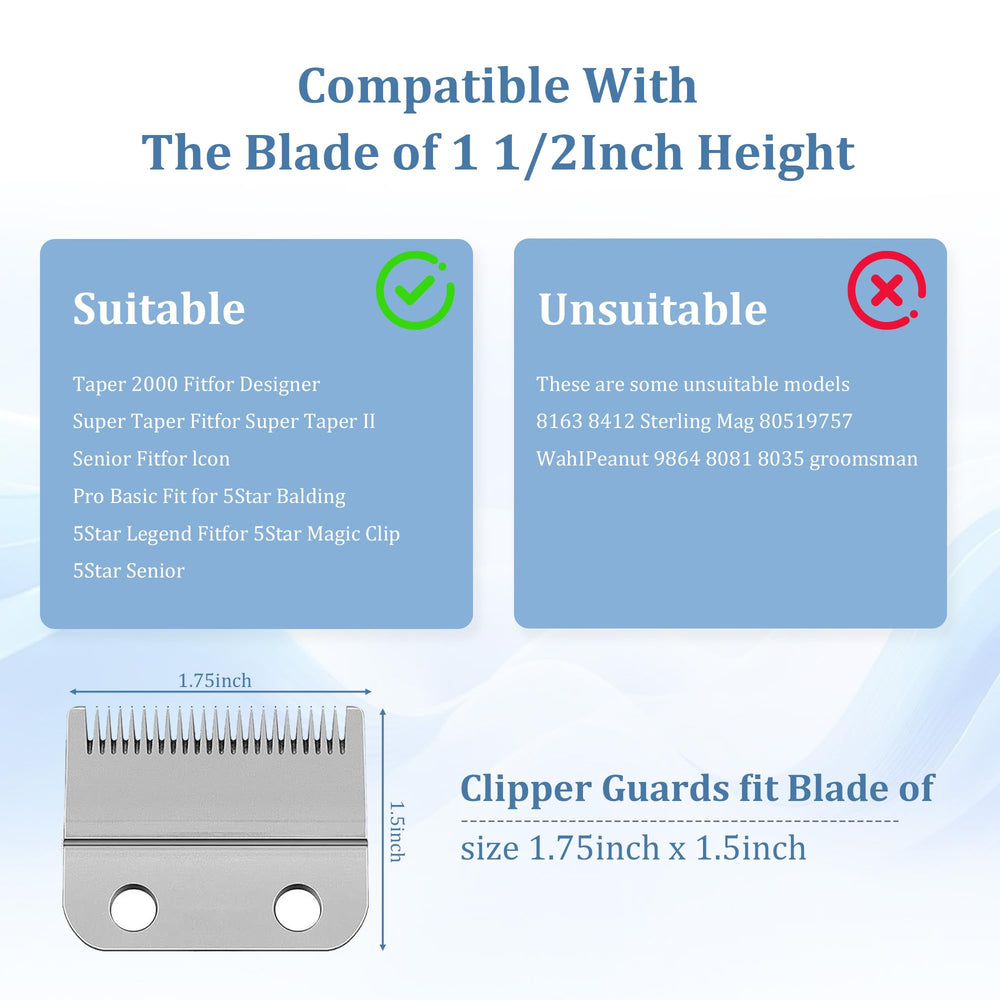 CR8GR8 closeup guard-teeth highlights smooth edges for even cuts