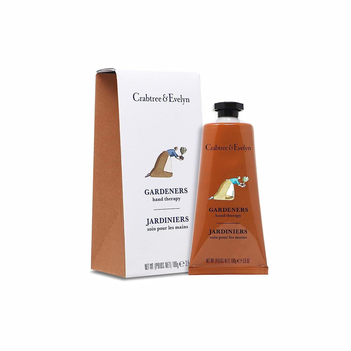 Crabtree & Evelyn Gardeners Hand Therapy bottle close-up highlights ultra-moisturising care for dry hands.