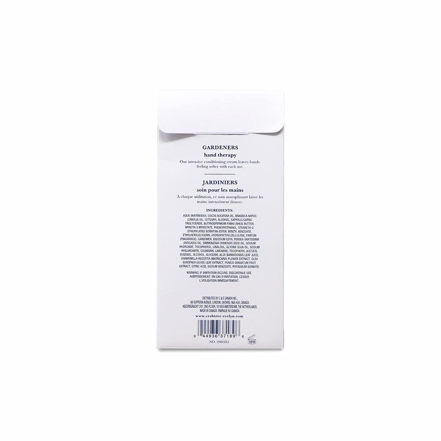 Crabtree & Evelyn Gardeners Hand Therapy texture close-up shows rich cream for smooth hands.