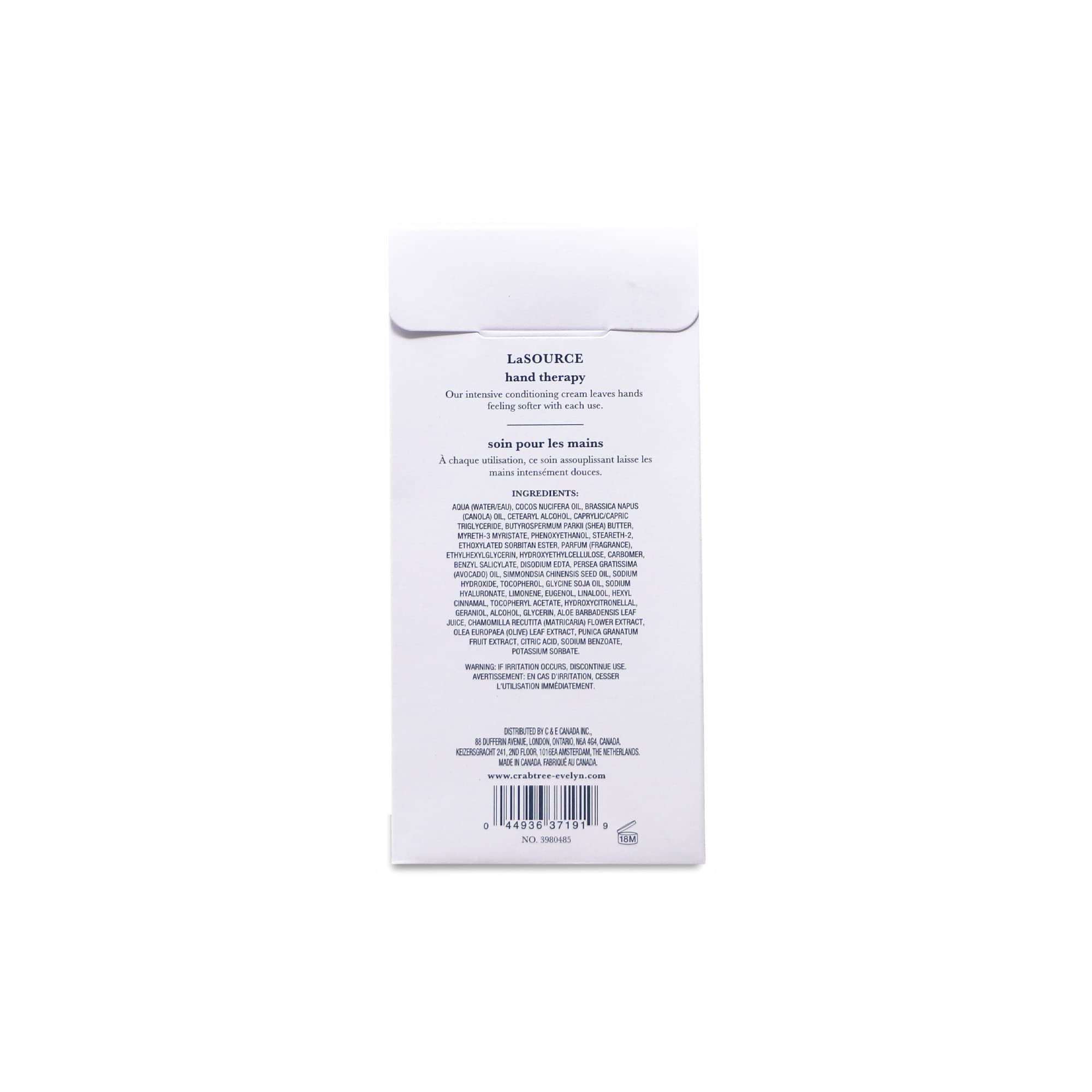 Crabtree & Evelyn La Source Hand Therapy cream dispensing shot highlighting rich moisture.