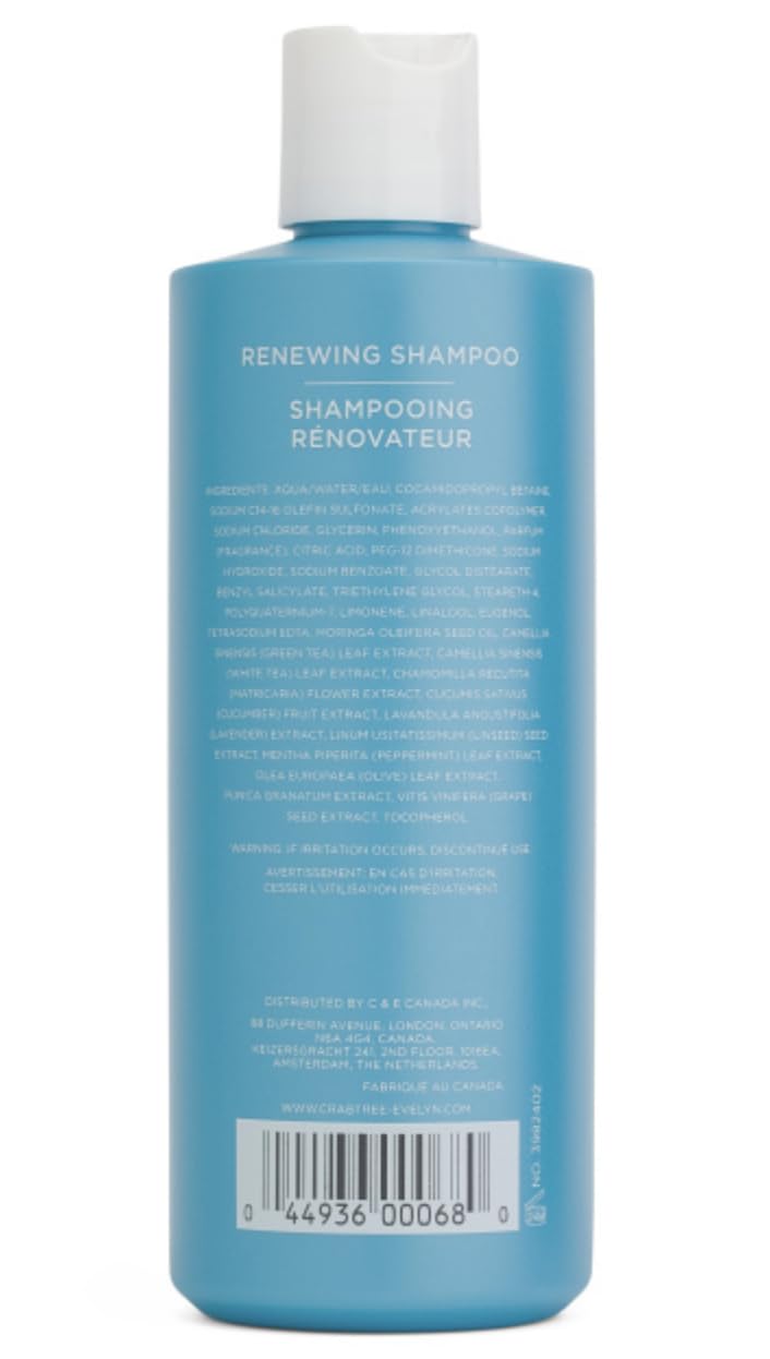 Crabtree & Evelyn La Source Renewing Shampoo on hands foaming lather for manageable, healthy-looking hair