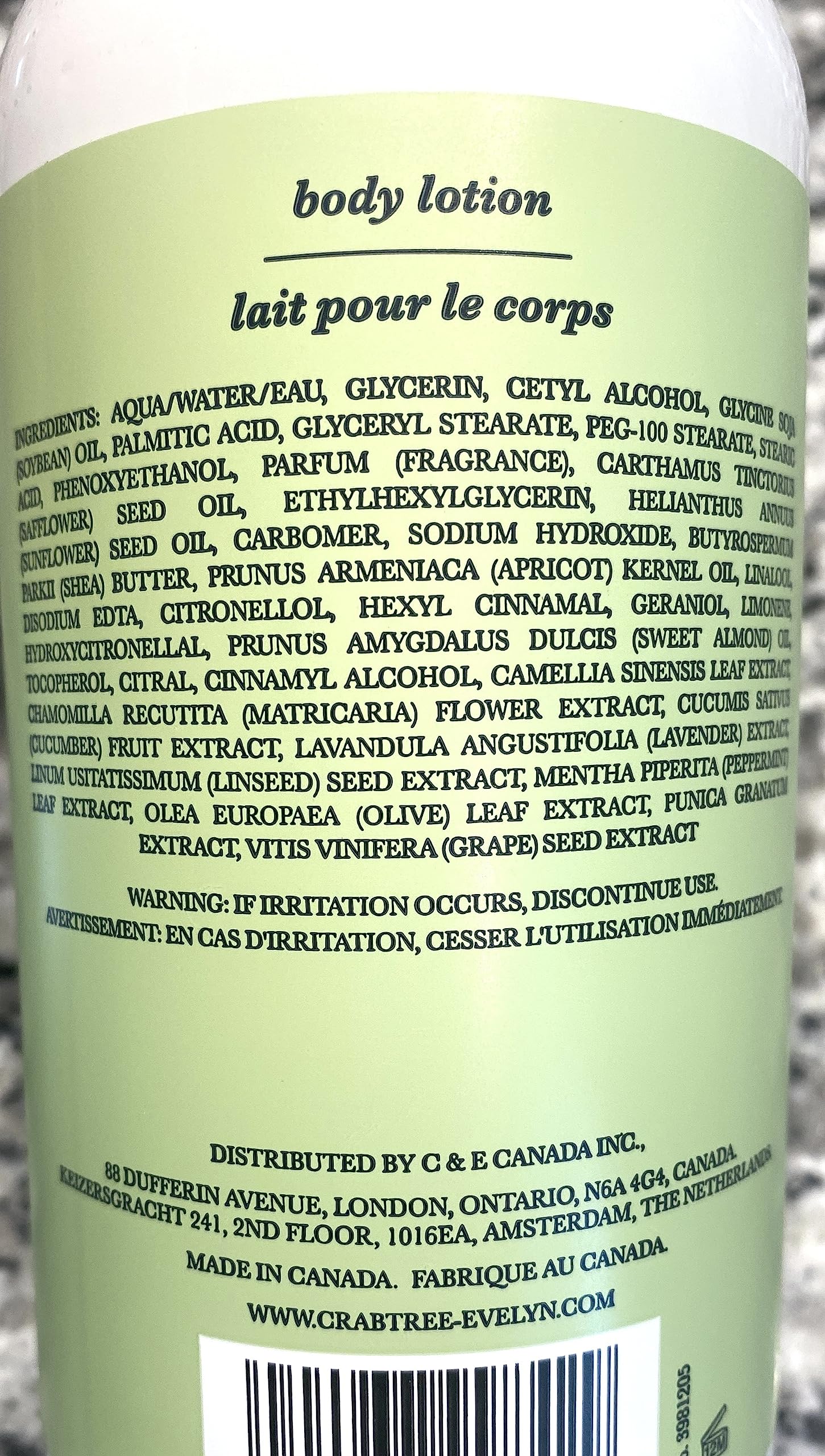Crabtree & Evelyn Lily Body Lotion cream texture for smooth, hydrated skin after shower.