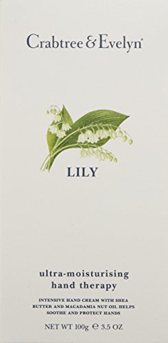 Crabtree & Evelyn Lily Hand Therapy cream swirl showing creamy texture for quick absorption
