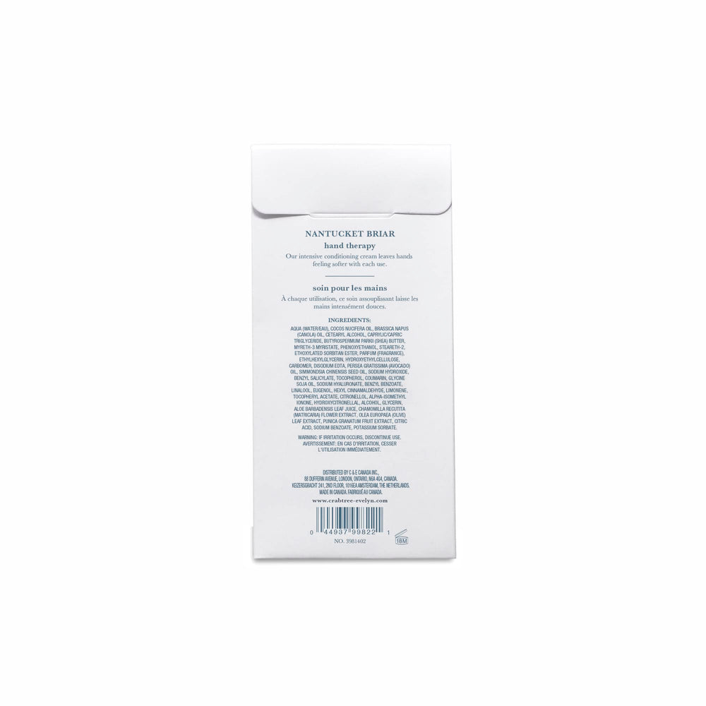 Crabtree & Evelyn Nantucket Briar hand therapy cream swatch shows soothing texture