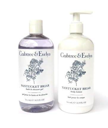 Crabtree & Evelyn Nantucket Briar set with lotion and shower gel for fragrant daily pampering.