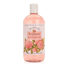 Crabtree & Evelyn Rosewater Bath and Shower Gel bottle pour delivers luxurious lather for daily pampering