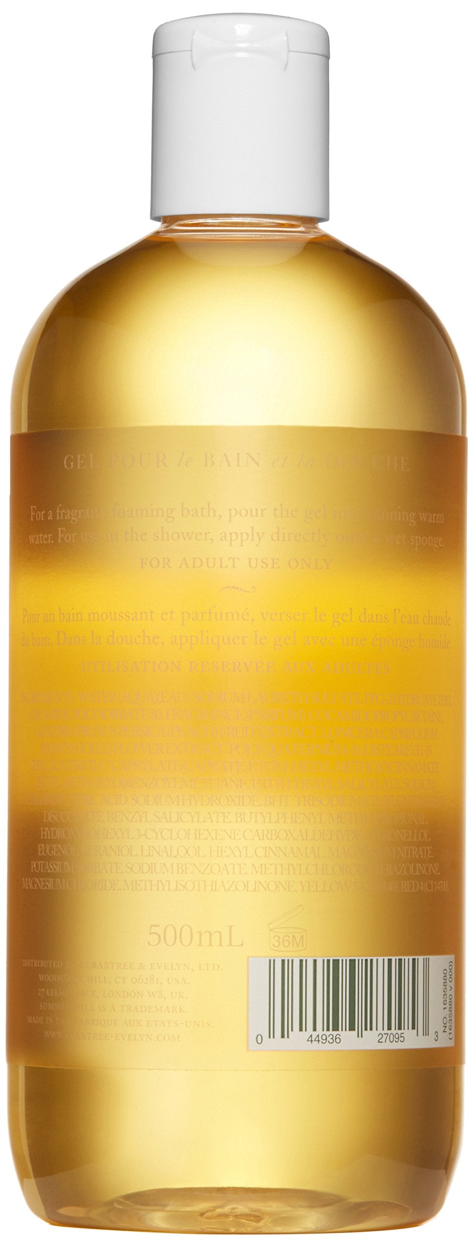 Crabtree & Evelyn Summer Hill bath gel bubbles and lather for a spa-like bath experience.