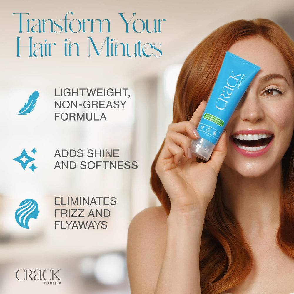 Crack Hair Fix application closeup shows creamy texture for easy smoothing