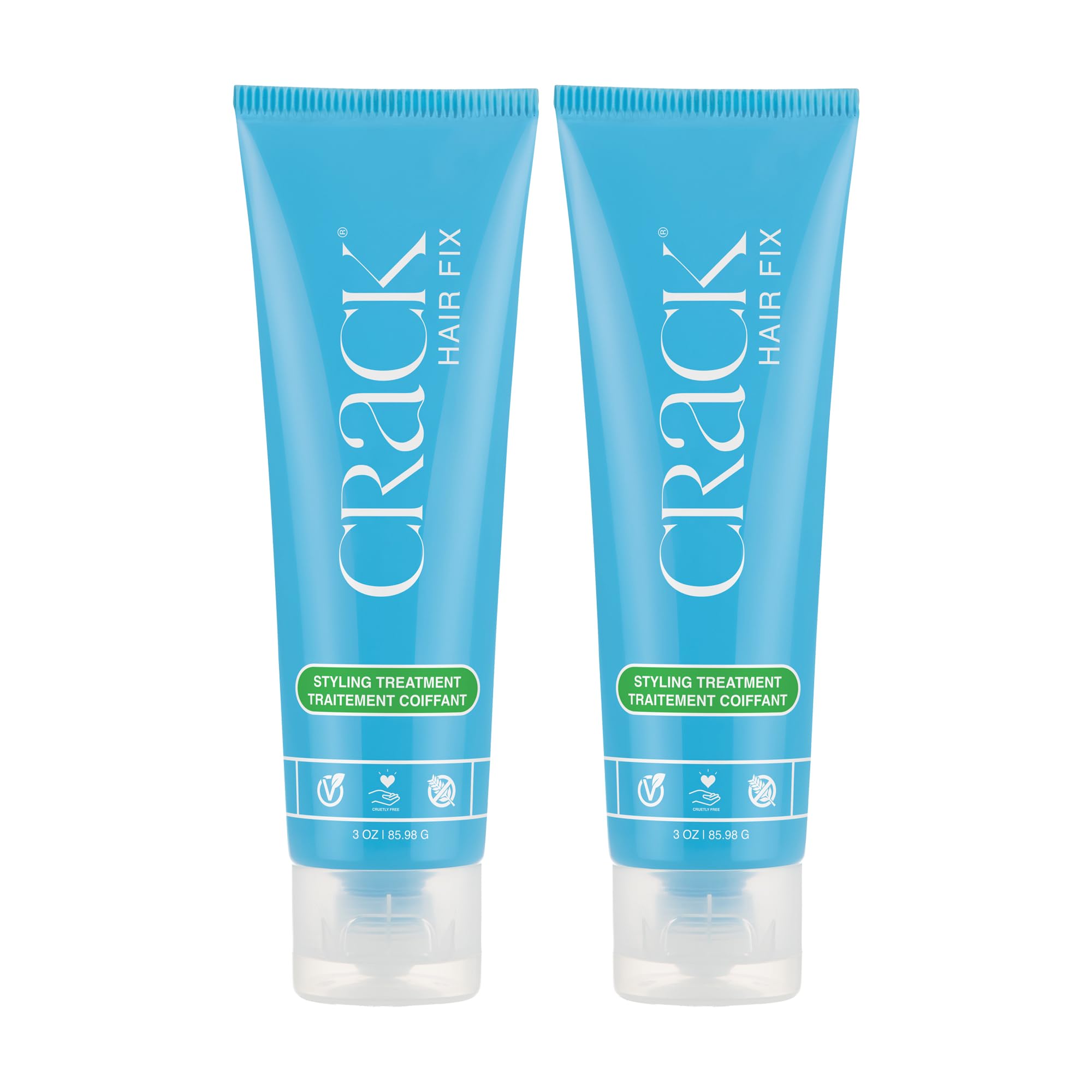 Crack Hair Fix bottle with cream for frizz-free, sleek styling