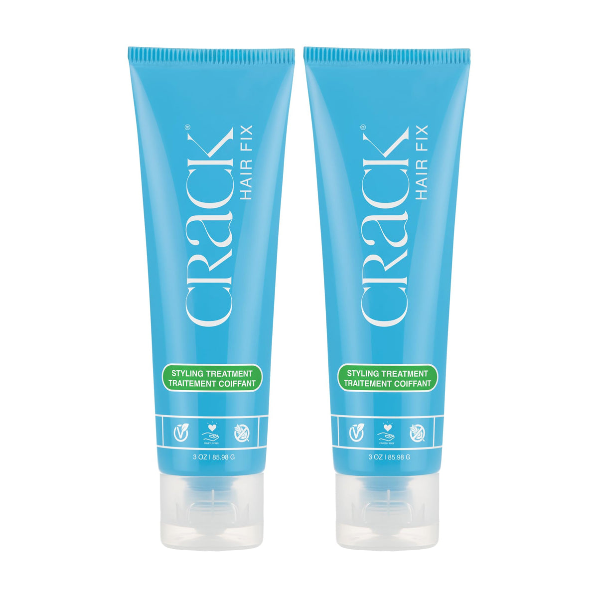 Crack Hair Fix bottle with cream for frizz-free, sleek styling