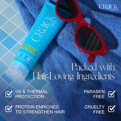 Crack Hair Fix blocks humidity to reduce frizz for 24 hours