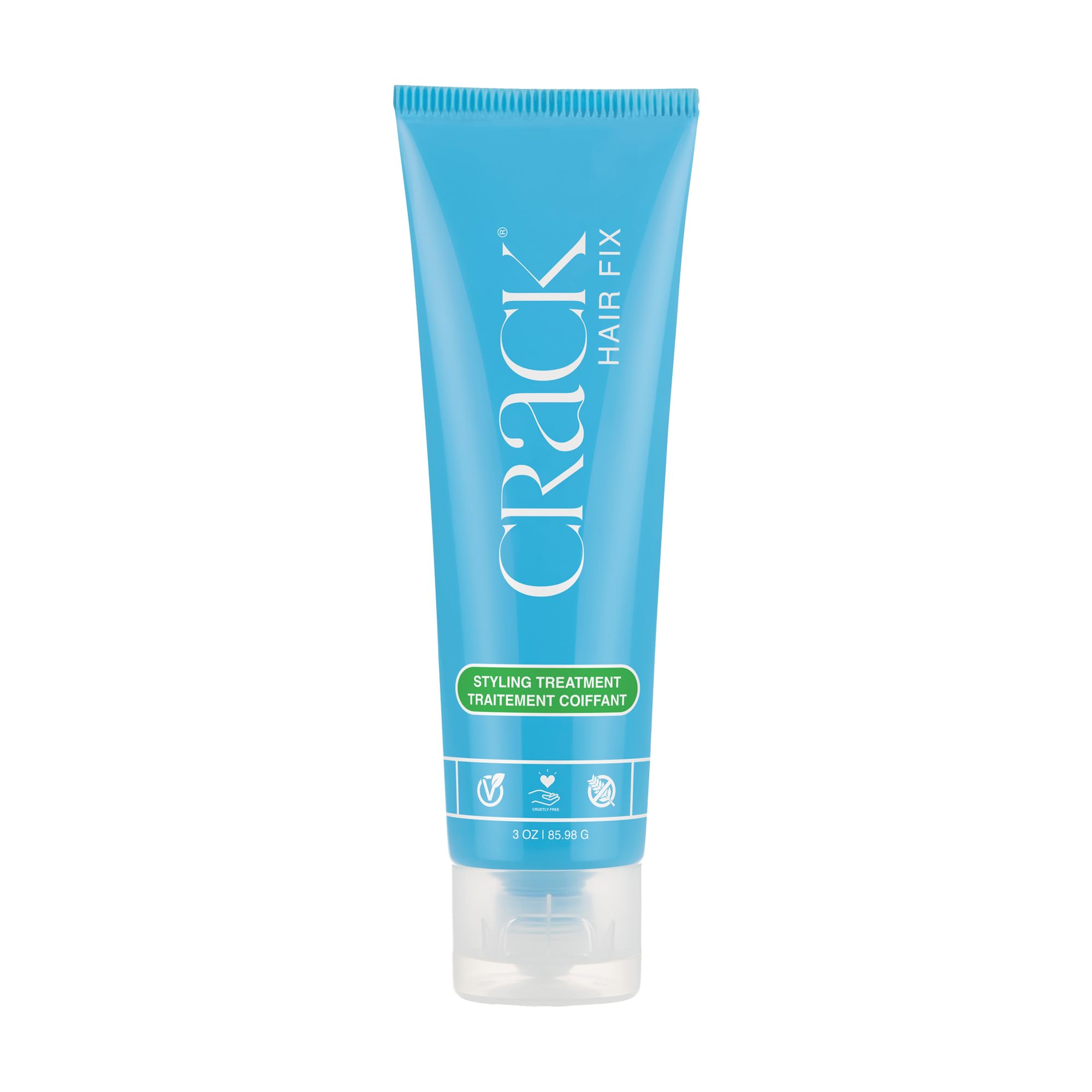 Crack Hair Fix leave-in cream being applied for smooth, frizz-free styling.