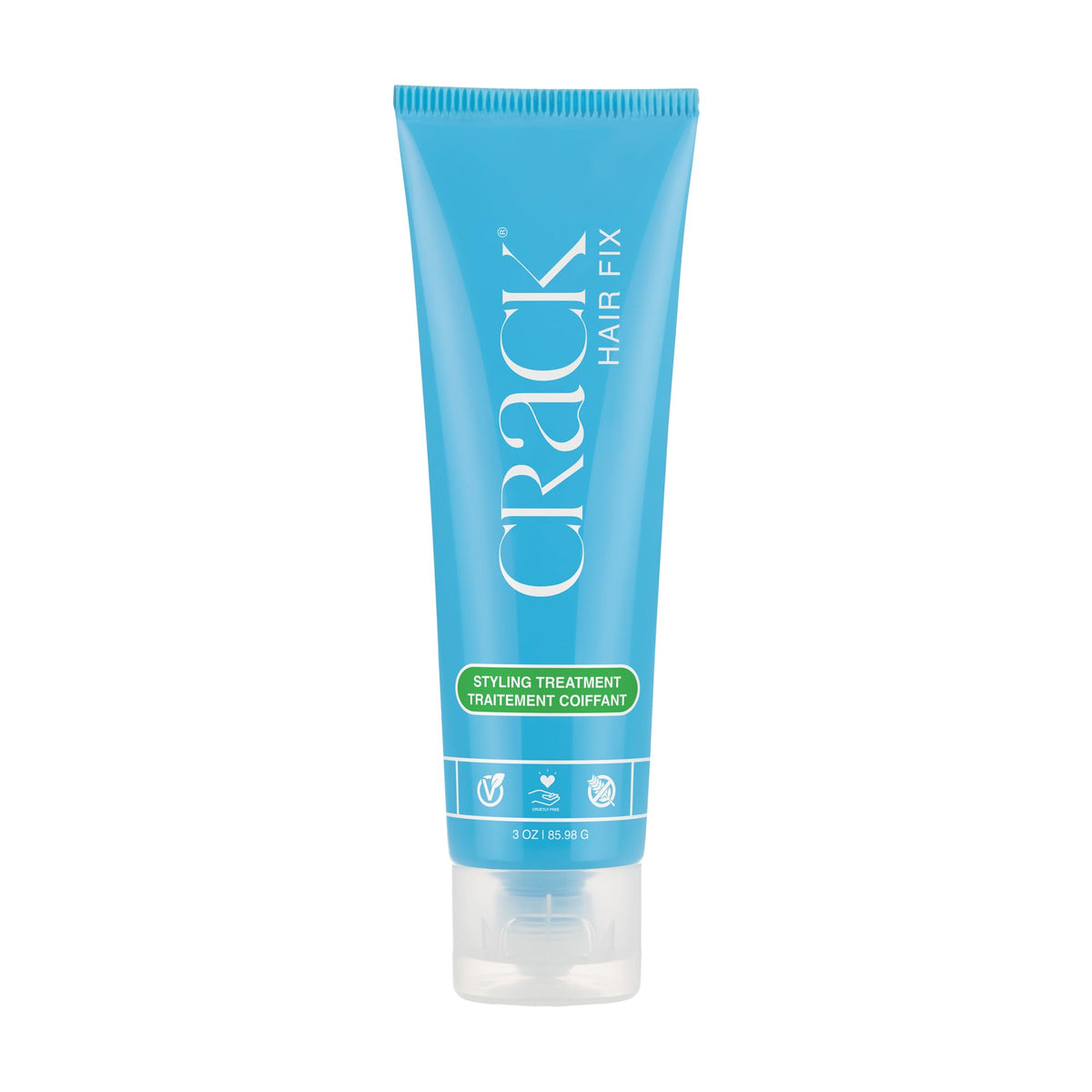 Crack Hair Fix leave-in cream being applied for smooth, frizz-free styling.