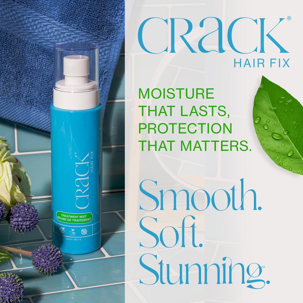 Crack Hair Fix Mist after-use results show smoother, shinier hair.